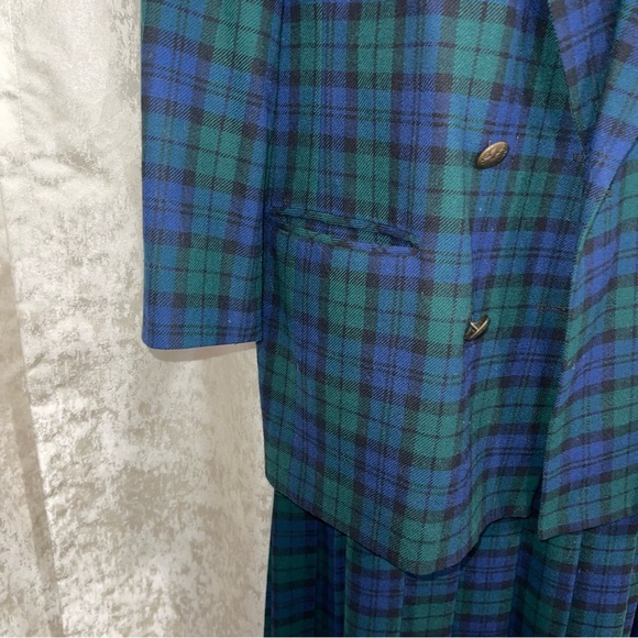 Pendleton Plaid Double-Breasted Blazer and Skirt Set - Picture 4 of 13